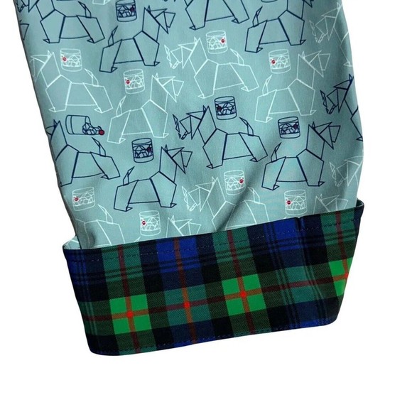 William Murray Scotch Blend Button Down Shirt Carolina Blue Scottie Size L NWT - Picture 8 of 15